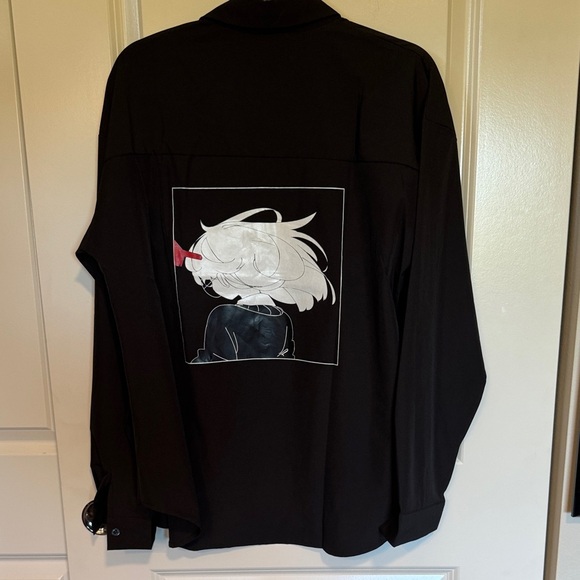 Black Shirt with Anime Back Graphic - Picture 7 of 11